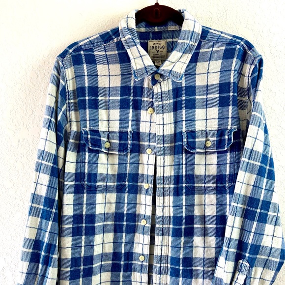 Indigo Plaid Button Down - Picture 3 of 6